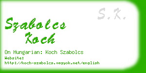 szabolcs koch business card